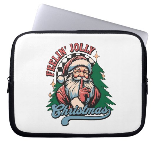Fröhlicher Weihnachts-Santa Laptopschutzhülle (Vorderseite)