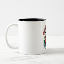 Fröhlicher Weihnachts-Santa Zweifarbige Tasse