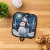 Fröhlicher Weihnachts-Schneemann Topflappen (Oben Unten)