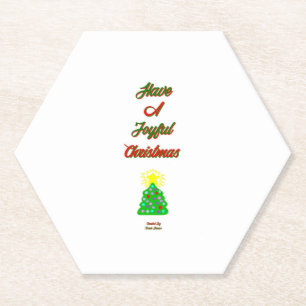 Fröhlicher Weihnachts-Sechseck-Papier-Untersetzer Untersetzer