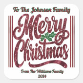 Fröhlicher Weihnachtsaufkleber! Quadratischer Aufkleber (Vorderseite)