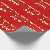 Fröhlicher Weihnachtsbaum beleuchtet Packpapier (Ecke)