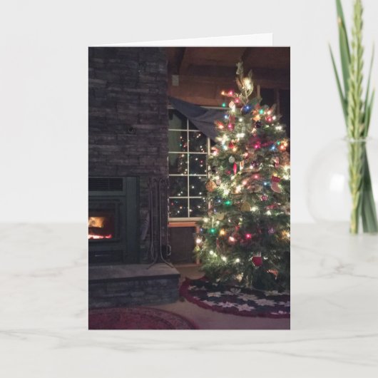 Fröhlicher Weihnachtsbaum Feiertagskarte (Vorderseite)