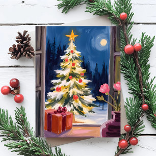 Fröhlicher Weihnachtsbaum Feiertagspostkarte