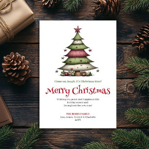 Fröhlicher Weihnachtsbaum Gruß zur Weihnachtszeit Feiertagskarte