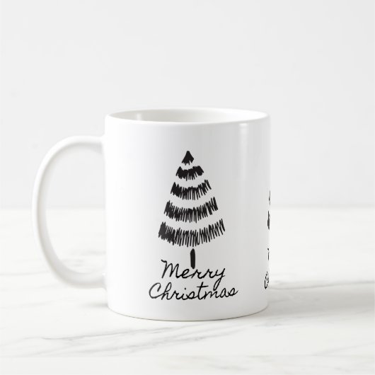 Fröhlicher Weihnachtsbaum Kaffeetasse (Links)
