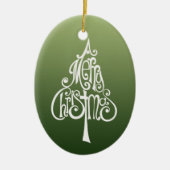 Fröhlicher Weihnachtsbaum Keramikornament (Vorne)