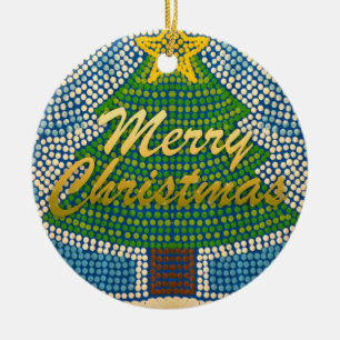 Fröhlicher Weihnachtsbaum - Punkt-Entwürfe durch Keramik Ornament