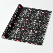 Fröhlicher Weihnachtsbaum Skelett Muster Geschenkpapier (Ungerollt)