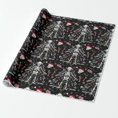 Fröhlicher Weihnachtsbaum Skelett Muster Geschenkpapier (Ungerollt)