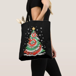 Fröhlicher Weihnachtsbaum Tie Dye Xmas Retro Vibes Tasche