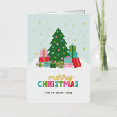 Fröhlicher Weihnachtsbaum und Geschenke in Aqua Bl (Vorderseite)