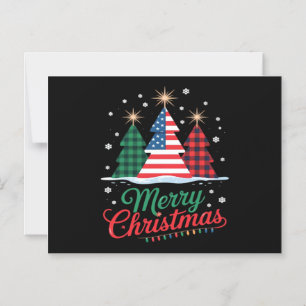 Fröhlicher Weihnachtsbaum US Flagge Santa Essentia Magneteinladung