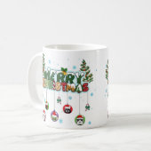 Fröhlicher Weihnachtsbecher Kaffeetasse (Vorderseite Links)