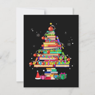 Fröhlicher Weihnachtsbibliotheksbaum Postkarte
