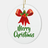 Fröhlicher Weihnachtsbow Retro-Stil Keramik Ornament (Links)
