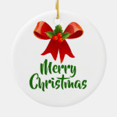 Fröhlicher Weihnachtsbow Retro-Stil Keramik Ornament (Hinten)