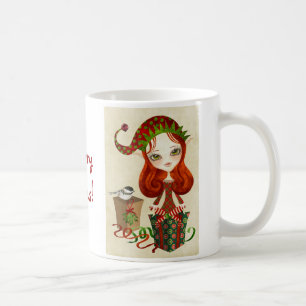 Fröhlicher Weihnachtself Kaffeetasse