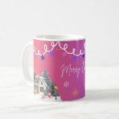 Fröhlicher Weihnachtsfesttagsbecher Kaffeetasse (Vorderseite Links)