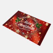 Fröhlicher Weihnachtsfunkel und Glitzer-Urlaubspla Fußmatte (Schrägansicht)