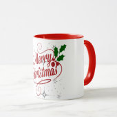 Fröhlicher Weihnachtsfunkel und leuchtender roter  Tasse (VorderseiteRechts)