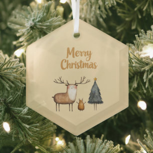 Fröhlicher Weihnachtsgarten Wald Ornament Aus Glas