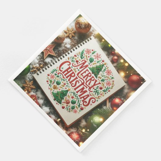 Fröhlicher Weihnachtsgeschmack Serviette (Ecke)