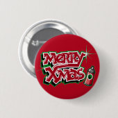 Fröhlicher WeihnachtsGraffitiknopf Button (Vorne & Hinten)