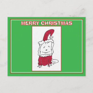 Fröhlicher Weihnachtshund Cartoon Frohe Weihnachte Feiertagspostkarte