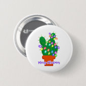 fröhlicher Weihnachtskaktus Button (Vorne & Hinten)