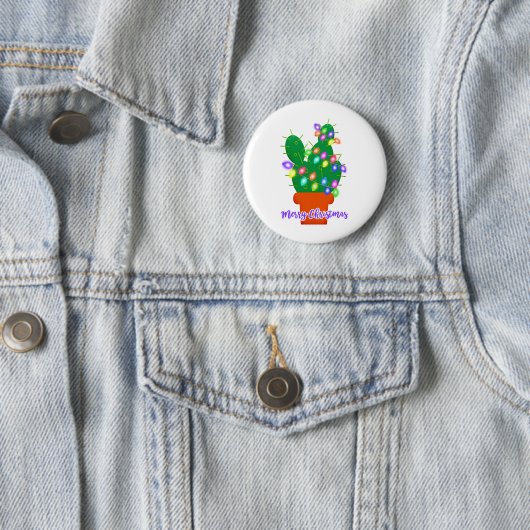 fröhlicher Weihnachtskaktus Button (Beispiel)