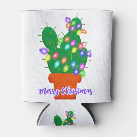 fröhlicher Weihnachtskaktus Dosenkühler (Vorderseite)