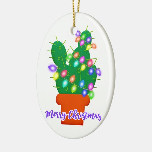 fröhlicher Weihnachtskaktus Keramik Ornament (Links)