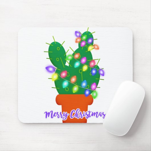 fröhlicher Weihnachtskaktus Mousepad (Mit Mouse)