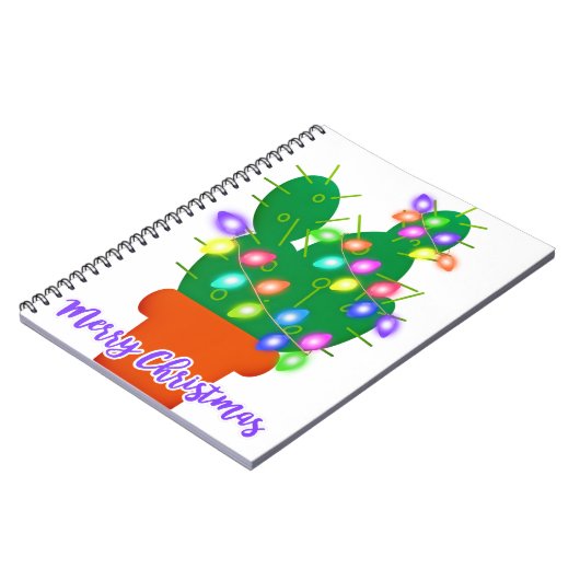 fröhlicher Weihnachtskaktus Notizblock (Linke Seite)