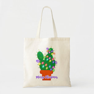 fröhlicher Weihnachtskaktus Tragetasche