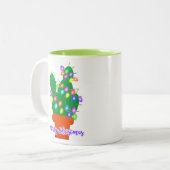 fröhlicher Weihnachtskaktus Zweifarbige Tasse (Vorderseite Links)