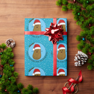 Fröhlicher Weihnachtskartoffel Personalisiert Geschenkpapier