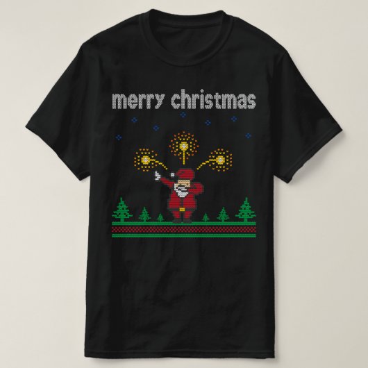 fröhlicher Weihnachtsklaus Ugly Christmas Sweater T-Shirt (Design vorne)