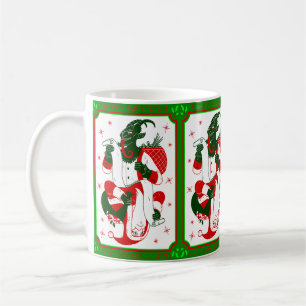 fröhlicher Weihnachtskrampus santa Kaffeetasse