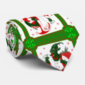 fröhlicher Weihnachtskrampus santa Krawatte (Gerollt)