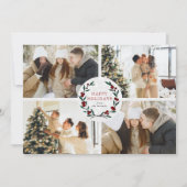 Fröhlicher Weihnachtskranz 4 Foto Glücklich Feiertagskarte (Vorderseite)