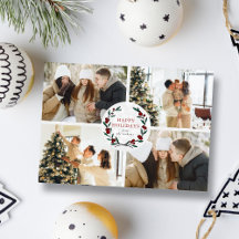 Fröhlicher Weihnachtskranz 4 Foto Glücklich
