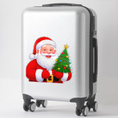 Fröhlicher Weihnachtsmann Aufkleber (Koffer)