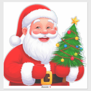 Fröhlicher Weihnachtsmann Aufkleber