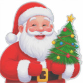 Fröhlicher Weihnachtsmann Aufkleber (Vorderseite)