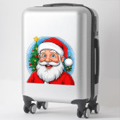 Fröhlicher Weihnachtsmann Aufkleber (Koffer)
