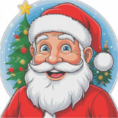 Fröhlicher Weihnachtsmann Aufkleber (Vorderseite)