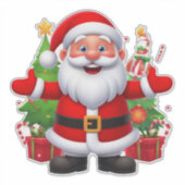 Fröhlicher Weihnachtsmann Aufkleber (Vorderseite)