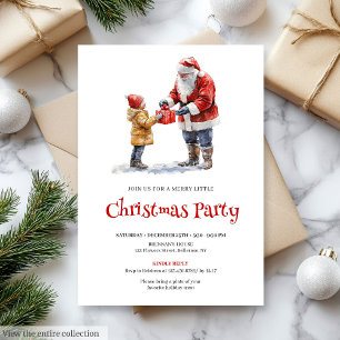 Fröhlicher Weihnachtsmann Bearbeitbare Kinderparty Einladung